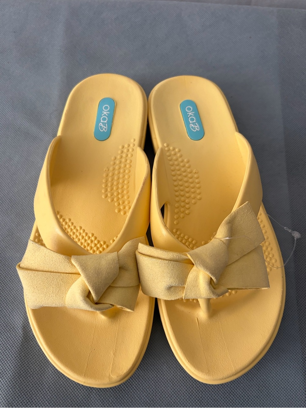 oka.B Women’s Size S Yellow Bow Platform Sandals Excellent Condition(B175)
